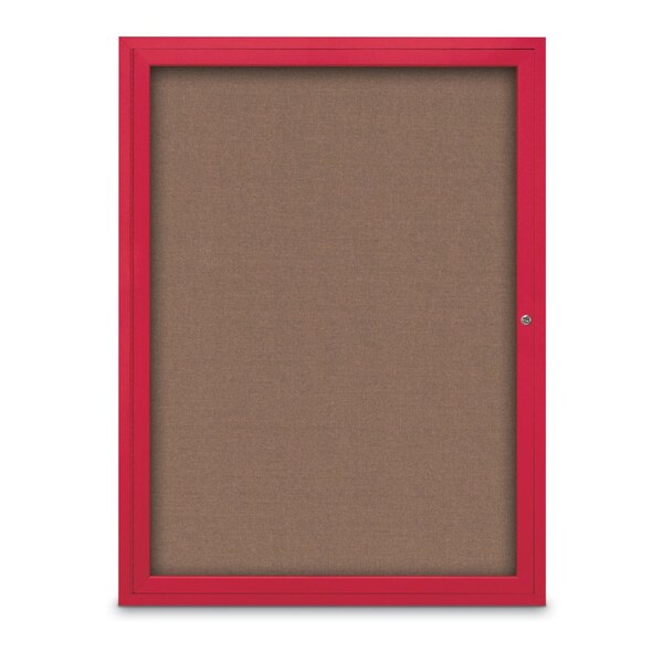 Slim Enclosed Corkboard, 18"x24", Black Alum Frame/Surf